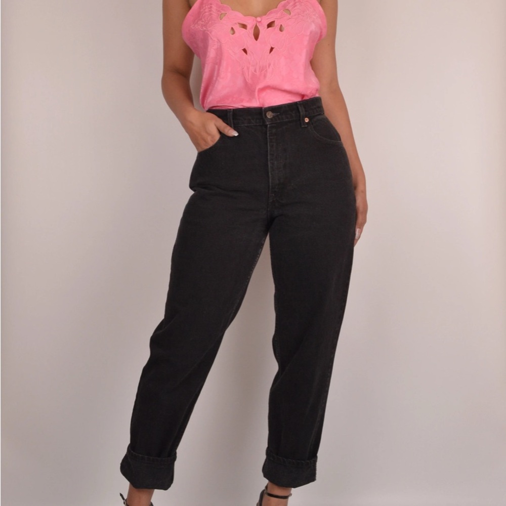 Levi’s 550 Vintage Classic Relaxed Cotton High Rise 90s Mom Jeans Black 12M 501